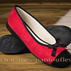 Ballerine classique à nœud cerise - 9bal069