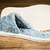 Claquettes semelles confort crêpe velours texturé à fleur bleu - 9cmont0114