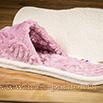 Claquettes semelles confort crêpe velours texturé à fleur parme - 9cmont0115