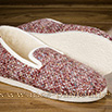 Pantoufles charentaises semelles confort crêpe tweed rouge - 9cmont0133