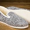 Pantoufles charentaises semelles confort-crêpe tissu velours chenillé neige moucheté - 9cmont0134