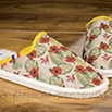 Mules confort-crêpe motif fleuri - 9cmont0136