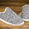 Mules charentaises tissu velours chenillé gris moucheté confort crêpe - 9cmont0137