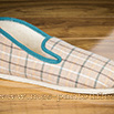 Pantoufles charentaises semelles confort crêpe écossais vert/beige - 9cmont0164