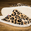 Mules confort crêpe très chic doudou léopard - 9cmont097