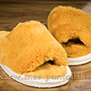 Claquettes semelles confort crêpe moumoute moutarde - 9cmont099