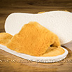 Claquettes semelles confort crêpe moumoute moutarde - 9cmont099
