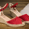 Espadrilles rouges à talon compensé  - 9esp026