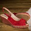 Espadrilles de ville rouge à talon  - 9esp029
