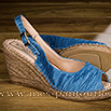 Espadrilles bleues à talon - 9esp040