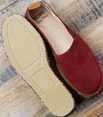 Espadrilles cuir bordeaux pour homme semelle bicolore - 9esp077