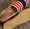 Espadrilles cousues main en toile rayée rouge et noire - 9espt205