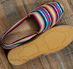 Espadrilles cousues main en toile rayée claire multicolor - 9espt211