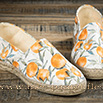 Espadrilles cousues main en toile décor orange - 9espt229