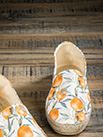 Espadrilles cousues main en toile décor orange - 9espt229