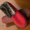 Bottines laine tricotées rouge montagne - 9gies11