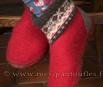 Bottines laine tricotées rouge montagne - 9gies11