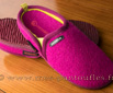 Mules fuschia design en laine semelle antidérapante - 9gies12