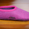 Chaussons design violet en laine semelle antidérapante - 9gies18