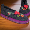 Chaussons fleuris giesswein anthracite - 9gies25