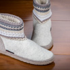 Bottines laine tricotées écrues - 9gies31