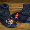 Bottines laine tricotées marine brodées pompier - 9gies42
