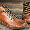 Basket montante chacal en cuir cognac - Élégance et confort artisanal - 9hac02