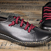 Basket en cuir noir lacets élastiques rouge - 9hac03