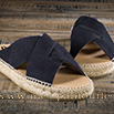 Sandales homme type espadrilles cuir marine - 9jun018