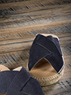Sandales homme type espadrilles cuir marine - 9jun018