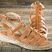 Espadrilles sandales cuir camel - 9jun024