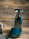 Espadrilles à talon compensé turquoise foncé - 9jun040