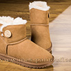 Boots fourrées en cuir chamois velours avec bouton stylé - 9klr011