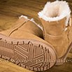 Boots fourrées en cuir chamois velours avec bouton stylé - 9klr011