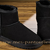 Boots fourrées en cuir noir daim  - 9klr014