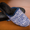 Mules à talon tweed bleu - 9mulc071