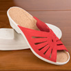 Sabot rouge croûte de cuir - 9mulc074