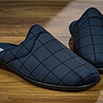 Mules bleu marine à carreaux pour hommes - 9mulc100