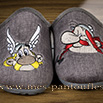 Mules brodées astérix obélix grises - 9mulcasterix02