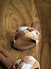 Sandales plates vegan taupe torsadé - 9ref06