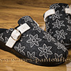 Mules pour femme à boucle réglable fleurs grises - 9rplum021