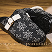 Mules pour femme à boucle réglable fleurs grises - 9rplum021