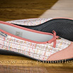 Véritable semelflex ballerine rose à noeud - 9smf032
