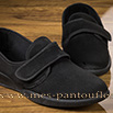 Chaussons femme à scratch noir - 9smf040