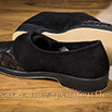 Chaussons femme à scratch noir et or - 9smf041