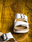 Sandales pour femme cuir blanc à boucle - 9smf05