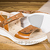 Sandales camel pour femme cuir à lanière - 9smf064