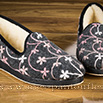 Pantoufles type ballerine anthracite à fleur - 9smf071