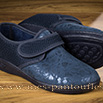 Chaussons femme à scratch résille satin bleu - 9srm023