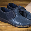 Chaussons femme à scratch résille satin bleu - 9srm023